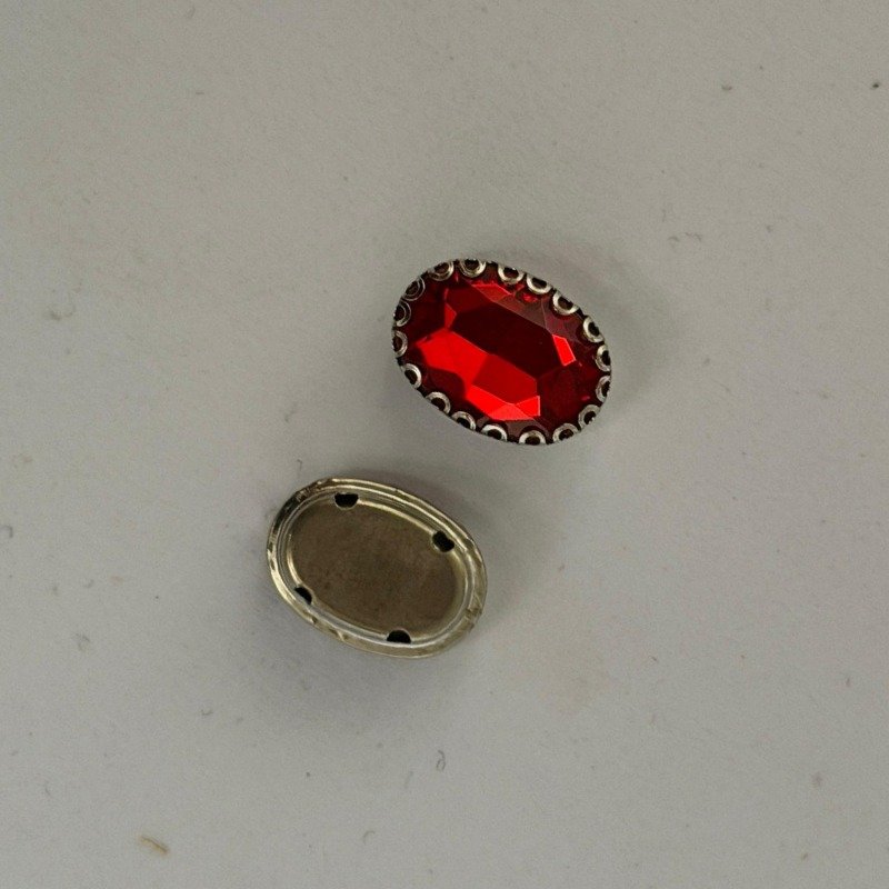 50 Pcs Acrylic Ellipse Red