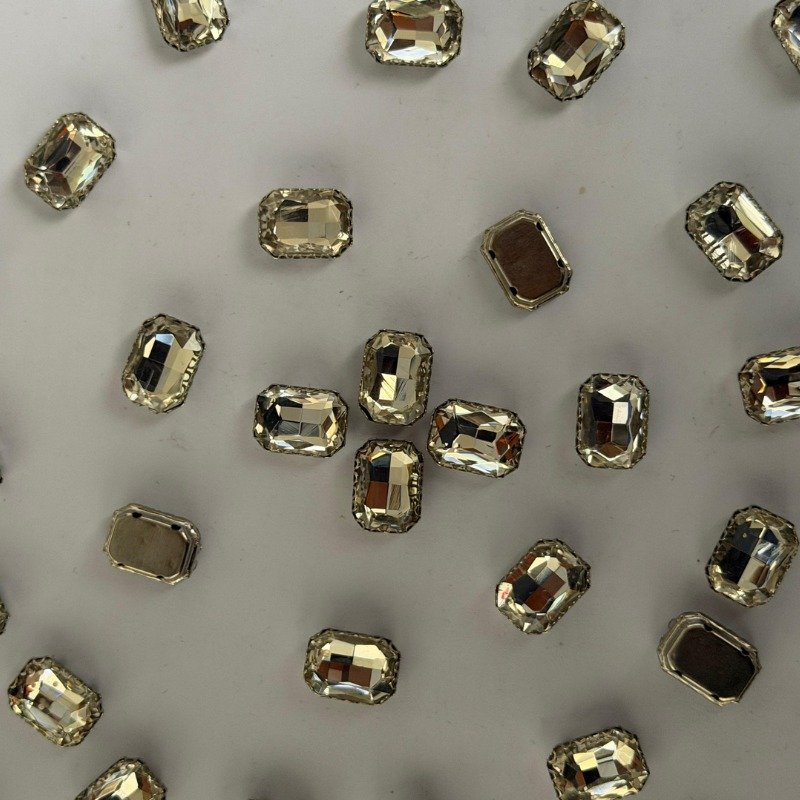 50 Pcs Rectangle Sew-on Stone