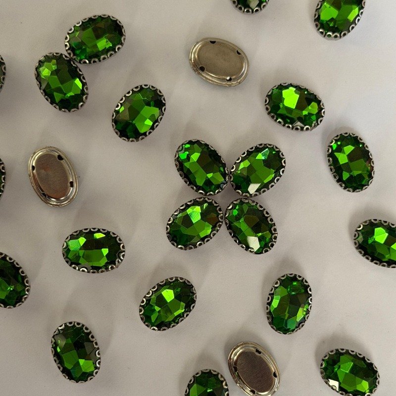 50 Pcs Acrylic Ellipse Green