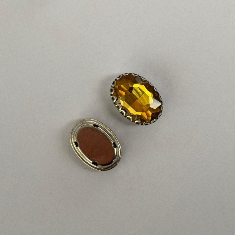 50 Pcs Acrylic Ellipse Yellow