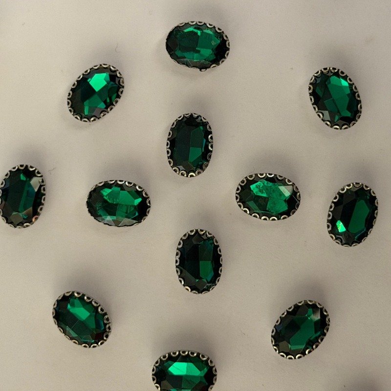 50 Pcs Acrylic Ellipse Dark Green