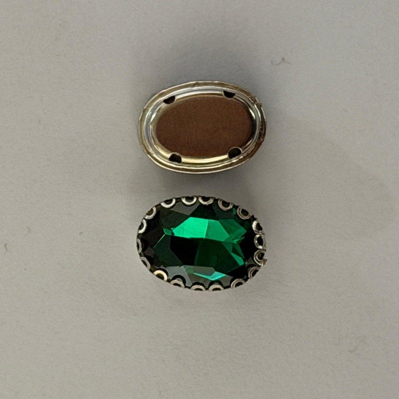 50 Pcs Acrylic Ellipse Dark Green