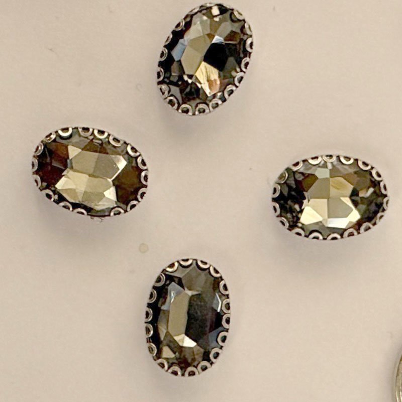 50 Pcs Acrylic Ellipse Gray
